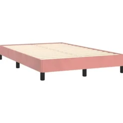 Sengestel med madras - Eksklusiv Hus - 120x190 cm - Rosa velour - Pocketfjedre