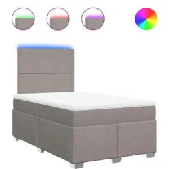 Sengestel med madras - Eksklusiv Hus - Taupe - 120x200 cm - Indbyggede LED