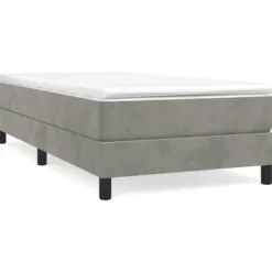 Sengramme - Exclusiv Hus - Blødt Velour - 90x190 cm - Robuste Ben ljusgrått