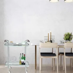 Serveringsvogn frostet glas