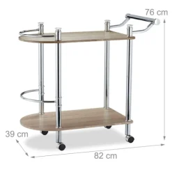 Serveringsvogn med 2 hylder