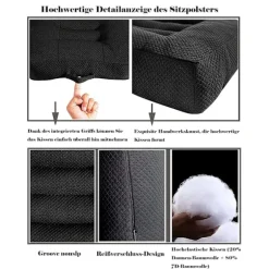 Siddepude / forhøjningssæde bil, sækkestol / stolpude 40x40 kontorstol ergonomisk ortopædisk sækkestol til spisebordsstole sort h[JUN] Black