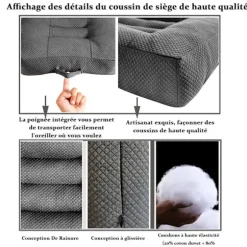 Siddepude/forhøjningssæde til bil, puf/stolepude 40x40 kontorstol ergonomisk ortopædisk siddepude til spisebordsstole-XS3-