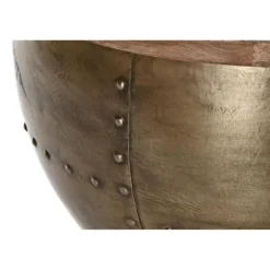 Sidebord - Aluminium og mangotræ - 68 x 68 x 44 cm - Hvid