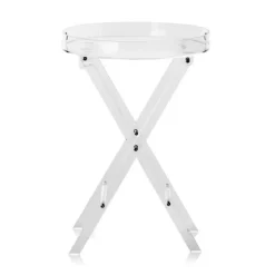 Sidebord - DUOKU - JYFT-001R - Transparent Akryl - Foldbart X-fod - 40 cm bred Transparent