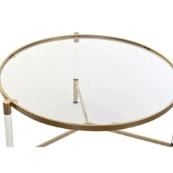 Sidebord - Glamour - Metal og akryl - Hvid