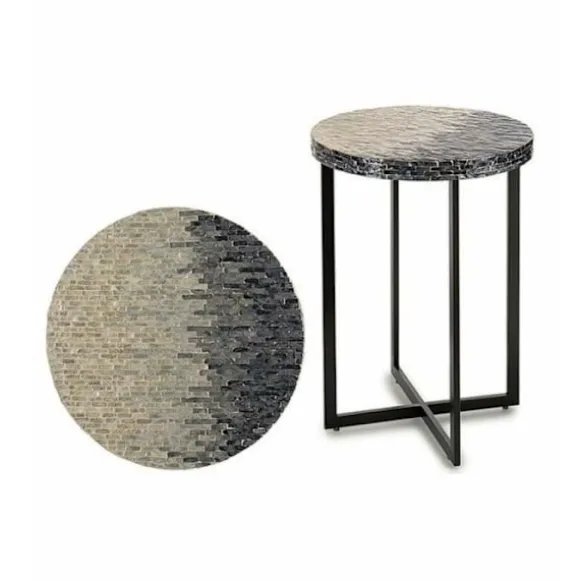 Sidebord - Sort perlemor metalgrå - Krydsfiner - 45 x 62 x 45 cm