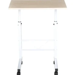 Sidebord Højdejusterbart Sofabord Mobilt Ende Skrivebord Hjul Bremser C-Bord Spånplade Stål Flerfarvet