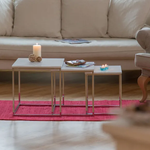 Sidebord i sæt af 3 med metalben