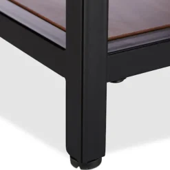 Sidebord i træ med metalbund