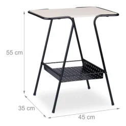 Sidebord med magasinhylde