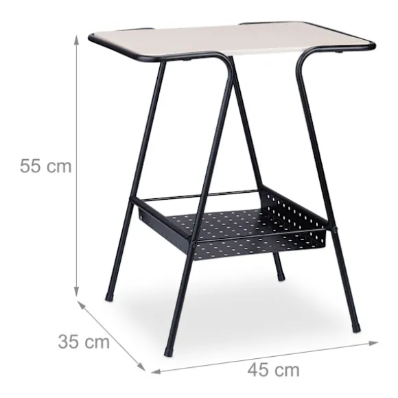 Sidebord med magasinhylde