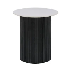 Sidebord, sofabord, natbord i keramik "Eclat" - 50 x 50 x 55 cm - Hvid Vit