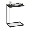 Sidebord sort med metalbund