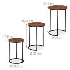 Sidebord sæt med 3 stk