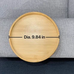 Sideborde Naturlig Bambus Sofa Armlæn Clip-on Bakke (rund)