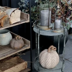 Sidobord / Brickbord H63/Ø33 cm antique zink Chic Antique Grey