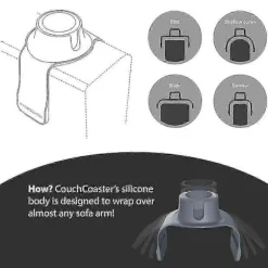 Silikone Kopholderbakke til Armstol Sofa Recliner - Den ultimative Drikkeholder til Din Sofa - Perfekt Black