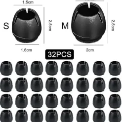 Silikone Stolebenkapper, 32 stk. 17-21mm Beskyttende Kapper Til Stoleben, Rubbe Kit