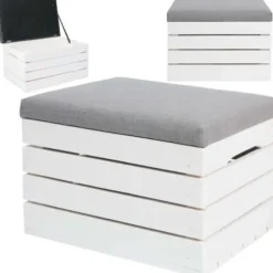 Sittbänk med Lock - Förvaringskista White