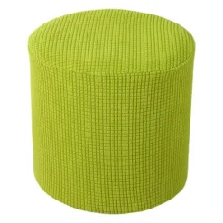 Skammelbetræk Ensfarvet Støvbestandig Elastisk Kantdesign Polyester Strækbar Firkantet/Rund Fodskammel P Light green