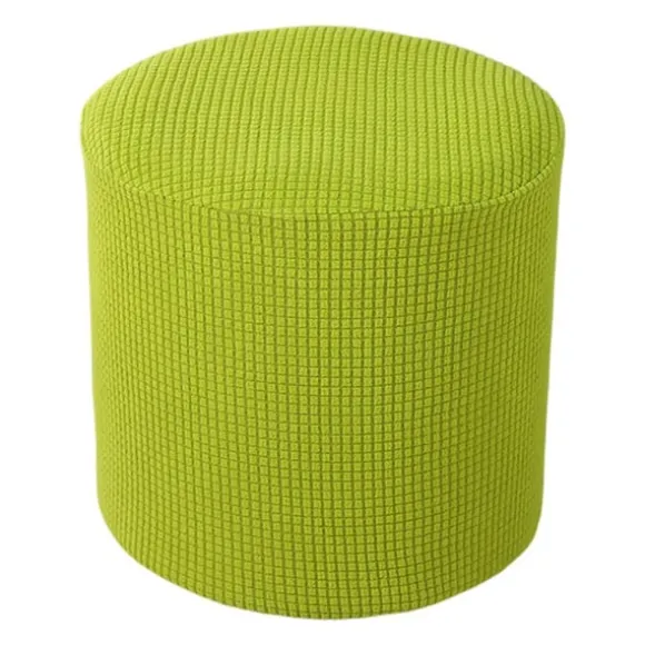 Skammelbetræk Ensfarvet Støvbestandig Elastisk Kantdesign Polyester Strækbar Firkantet/Rund Fodskammel P Light green