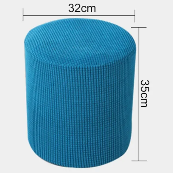 Skammelbetræk Ensfarvet Støvbestandig Elastisk Kantdesign Polyester Strækbar Firkantet/Rund Fodskammel P Light green