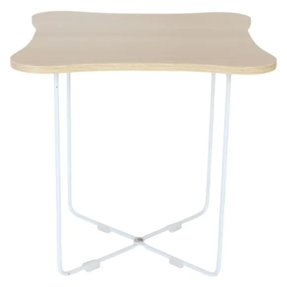 Skandinavisk sidebord, lyst træ og hvidt metal