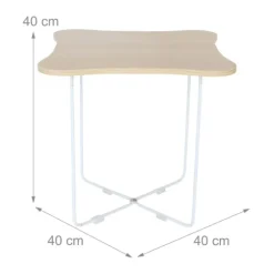 Skandinavisk sidebord, lyst træ og hvidt metal