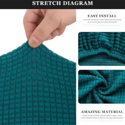 Skandinavisk Spisestol Betræk Jacquard Stretch Stolebetræk Stolebetræk 4 Stykker Grøn