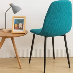 Skandinavisk Spisestol Betræk Jacquard Stretch Stolebetræk Stolebetræk 4 Stykker Grøn