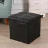 Sækkestol / Fodskammel med smart opbevaring i imiteret læder 30cm