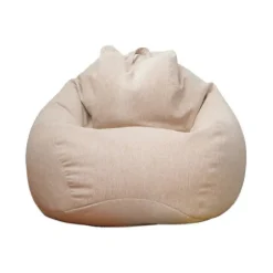 Sækkestol Lænestole Sofabetræk, Lazy Lounger til indendørs brug for voksne Børn Ingen Fyldning - 90 x 110cm 90 x 110cm Khaki -