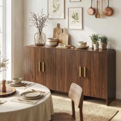 Skænk buffet 152 cm, soft-close døre, valnøddefinish
