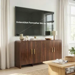 Skænk buffet 152 cm, soft-close døre, valnøddefinish