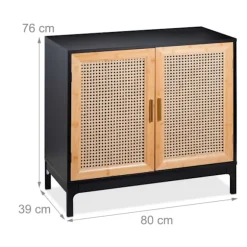 Skænk med 2 låger i rattan