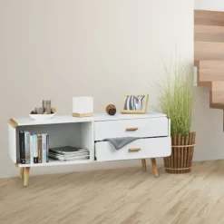 Skænk med afrundet kant med opbevaring, nordisk design