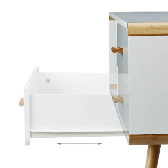 Skænk med afrundet kant med opbevaring, nordisk design