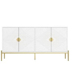Skænk 162x80cm, Moderne opbevaringsskab & kommode, Alsidig til stue & spisestue White