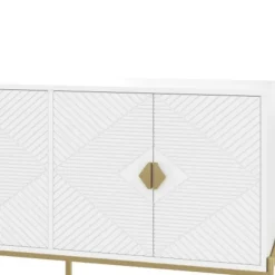 Skænk 162x80cm, Moderne opbevaringsskab & kommode, Alsidig til stue & spisestue White