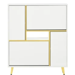 Skoskab hvid 80x25x96 cm med 16-farvet LED-belysning og højglans front White