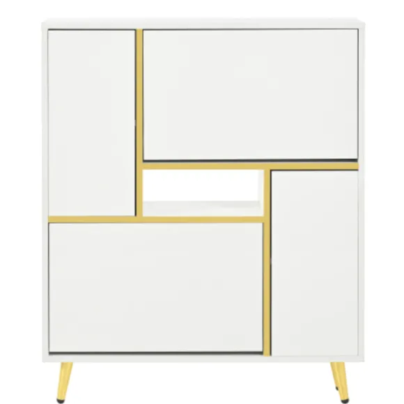 Skoskab hvid 80x25x96 cm med 16-farvet LED-belysning og højglans front White