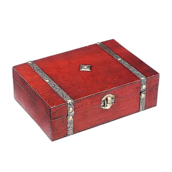 Skrivebordsopbevaringsboks Organizer Daglige fornødenheder Vintage Træ Rektangel 23x 16x 7.5cm Kompositplade Retro Etui Ny