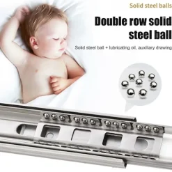 Skuffeskinne Glidende Type Tre Sektioner Rustfrit Stål Lydløs God Glathed Skuffeskinne til Skab 350mm