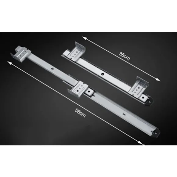 Skuffeskinner 350 mm Skuffeskinne Kuglelejeskinner kompatible med tastatur, udtræksskuffe (1 par) Sort