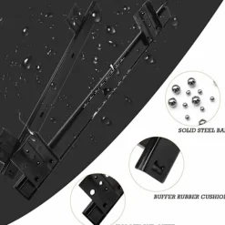 Skuffeskinner 350 mm Skuffeskinne Kuglelejeskinner til Tastatur Skydeskuffe (1 par) Sort