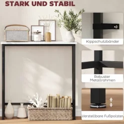Slankt konsolbord, marmorlook-plade, 24 cm dybde