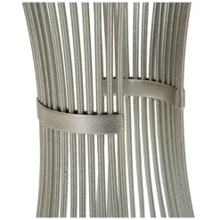 Sølvmetalbord – 40x79 cm, marmorplade
