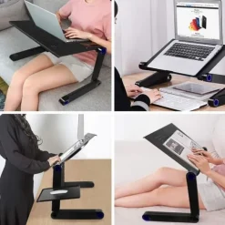 Smart justerbart laptopbord 17 tommer Sort—pa