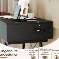 Sminkebord med spejl, ladestation og skuffe